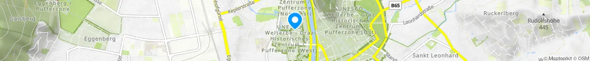 Kartendarstellung des Standorts für Apotheke Zum Granatapfel in 8020 Graz